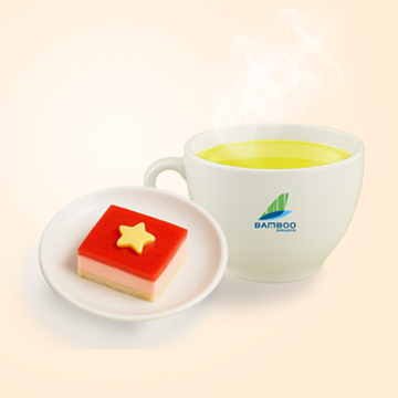 1 cake + 1 cup of green tea/black<br>(Reunified Homeland Set)<br><strong>Price: 50,000 VND</strong>